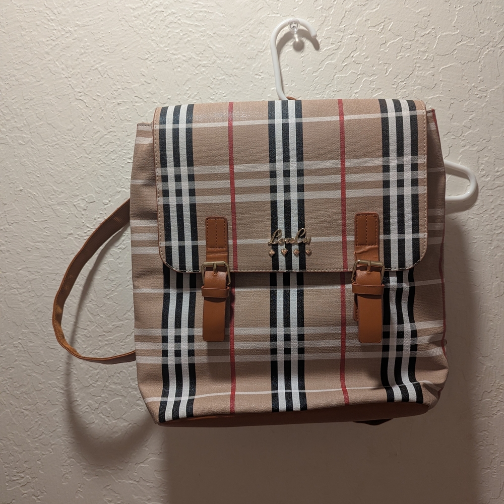Burberry Style Plaid Backpack